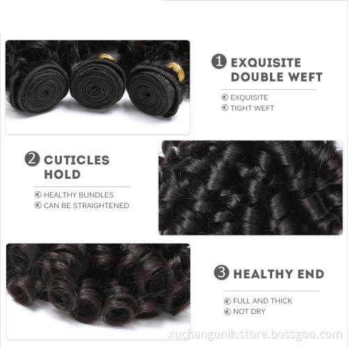 Uniky 9a 100g Brazilian Weaving Remy Human Hair Bundle for Women Weave Hair Extension Weft Natural Black Bouncy Curly Curl FUMI